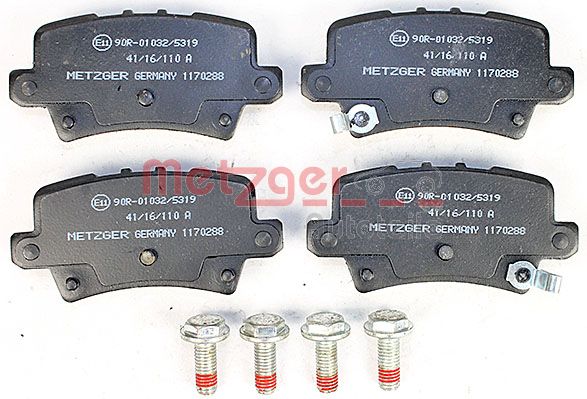 METZGER 1170288 Bremsbelagsatz, Scheibenbremse